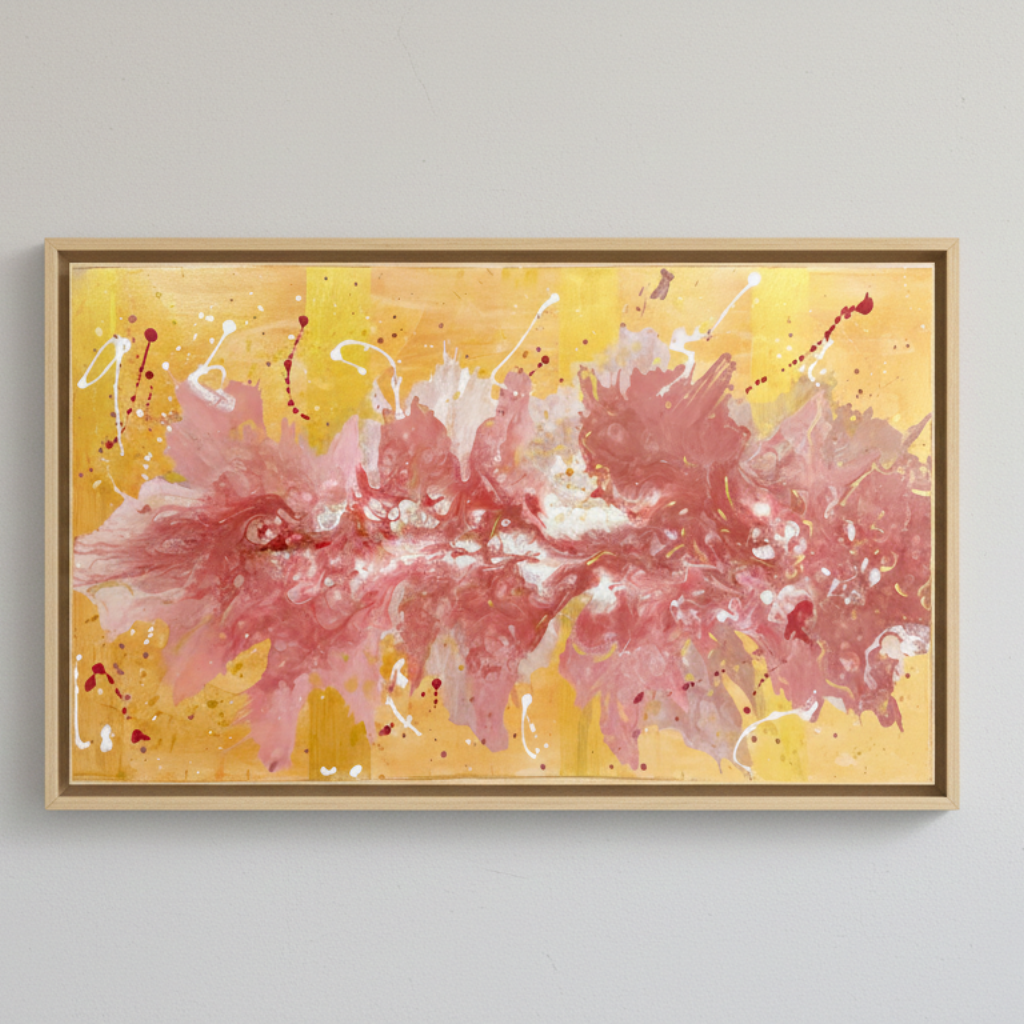 Explosão de turmalina rosa em ouro