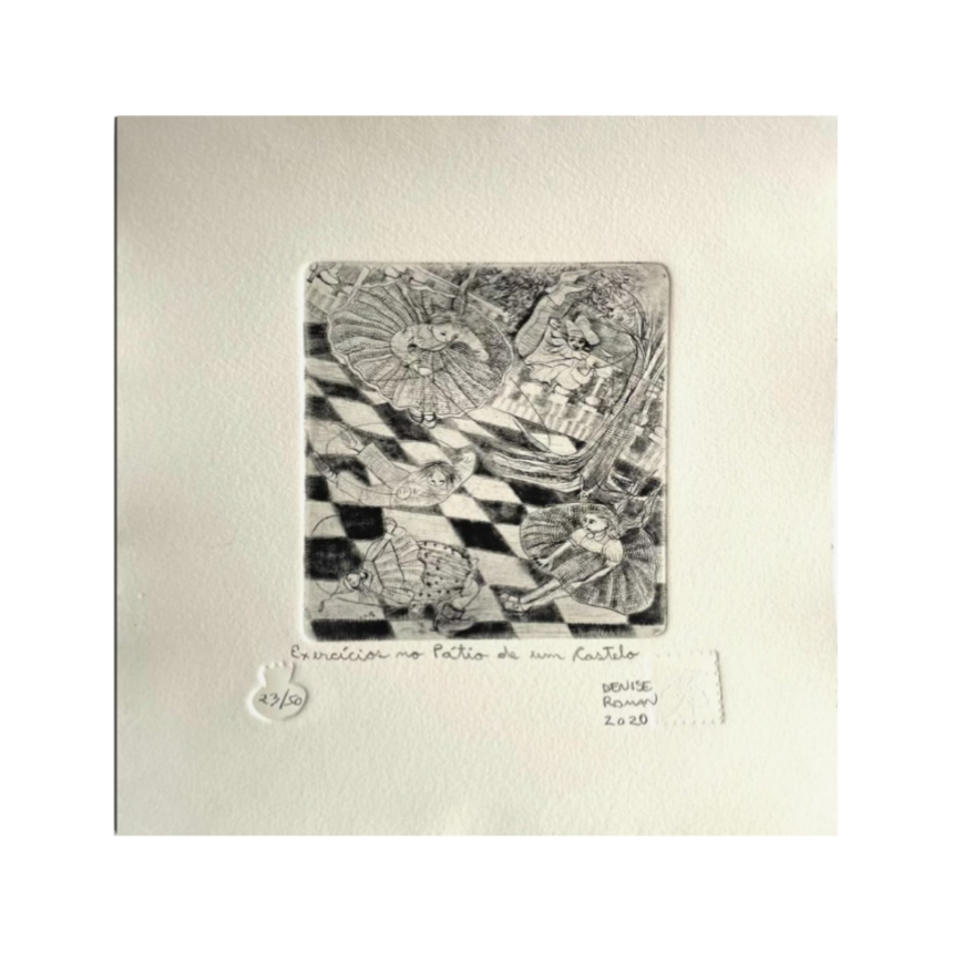 Exercícios no pátio de um castelo