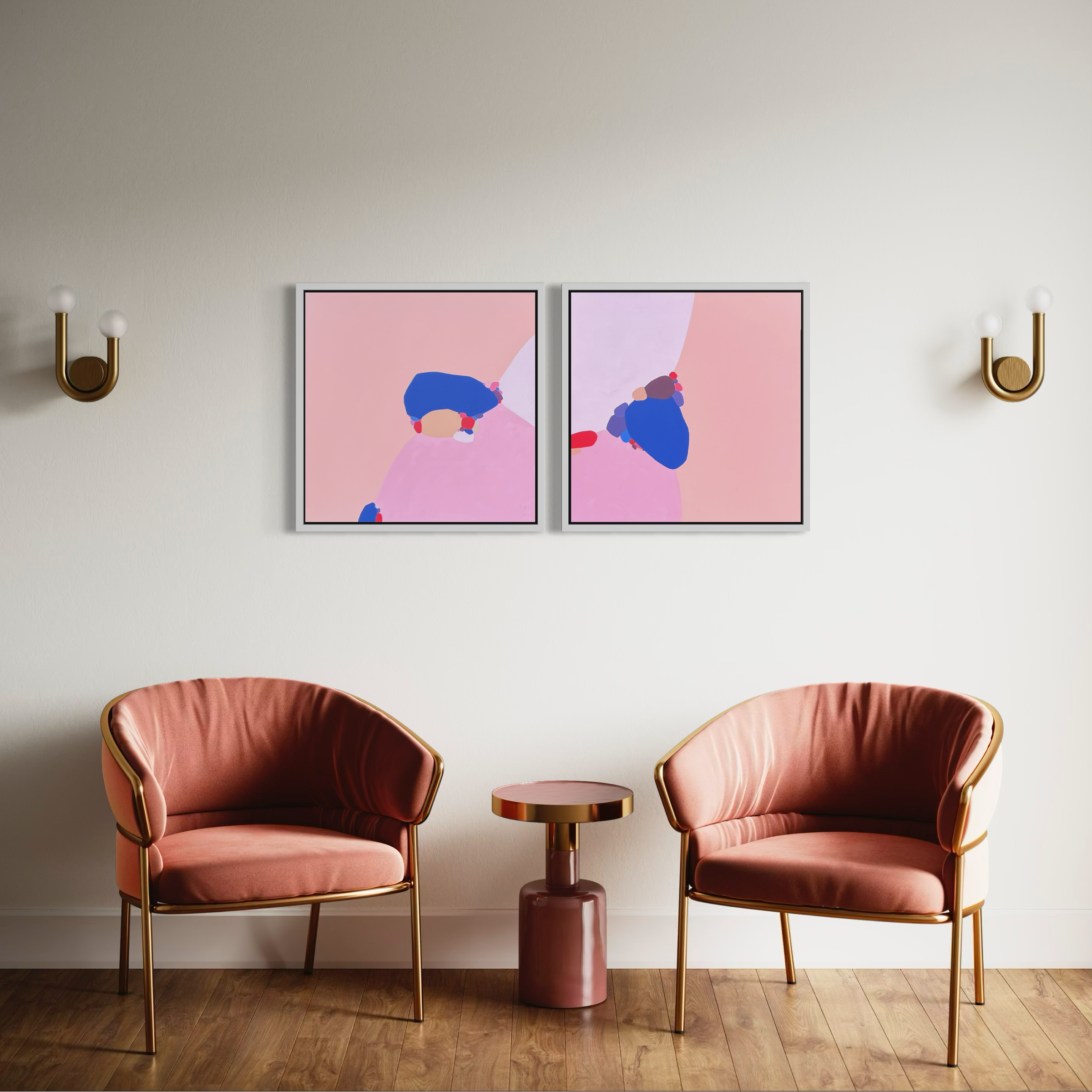 Abstrato azul e rosa