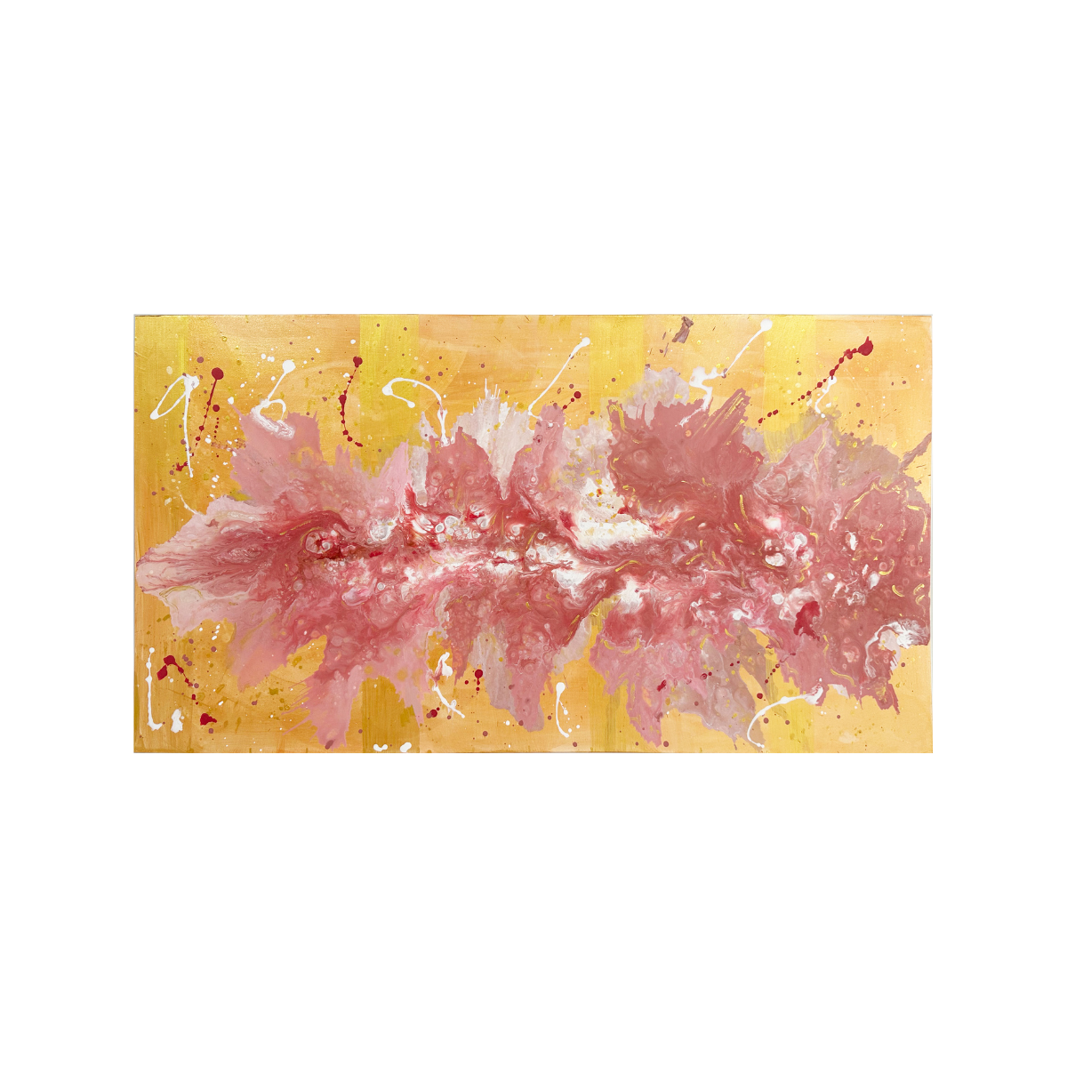 Explosão de turmalina rosa em ouro