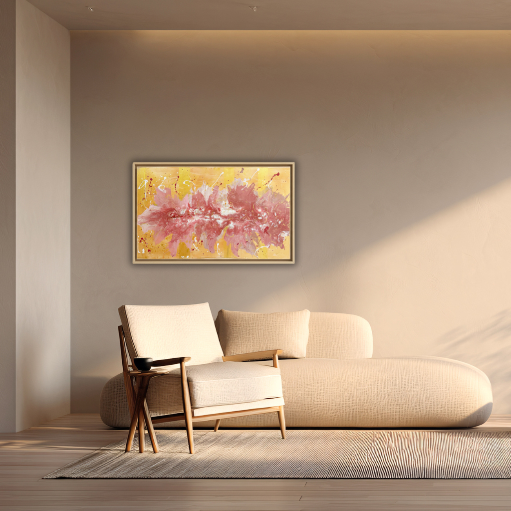 Explosão de turmalina rosa em ouro